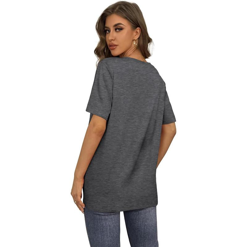WIHOLL Womens T Shirts V Neck Short Sleeve Casual Loose Tees Tops 2025 Trending Now #Springtok