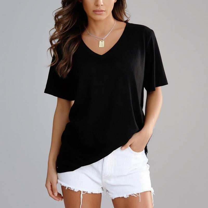 WIHOLL Womens T Shirts V Neck Short Sleeve Casual Loose Tees Tops 2025 Trending Now #Springtok