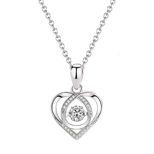 Beating Heart Necklace Women'S Korean-Style Elegant Smart Heart-Shaped Collarbone Necklace Valentine'S Day Gift Pendant