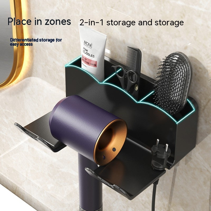 Punch-Free Toilet Electric Hair Dryer Storage Rack