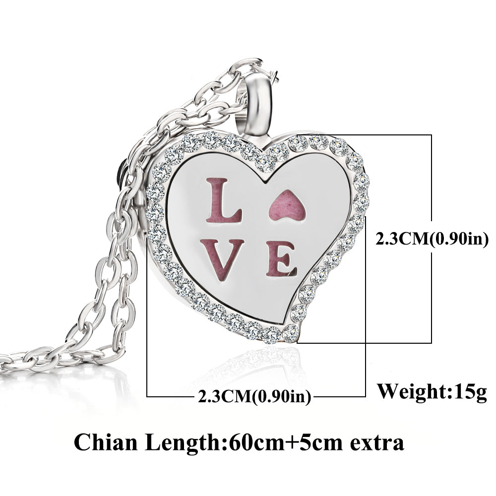 Jewelry Heart Fragrance Essential Oil Diffuser Necklace