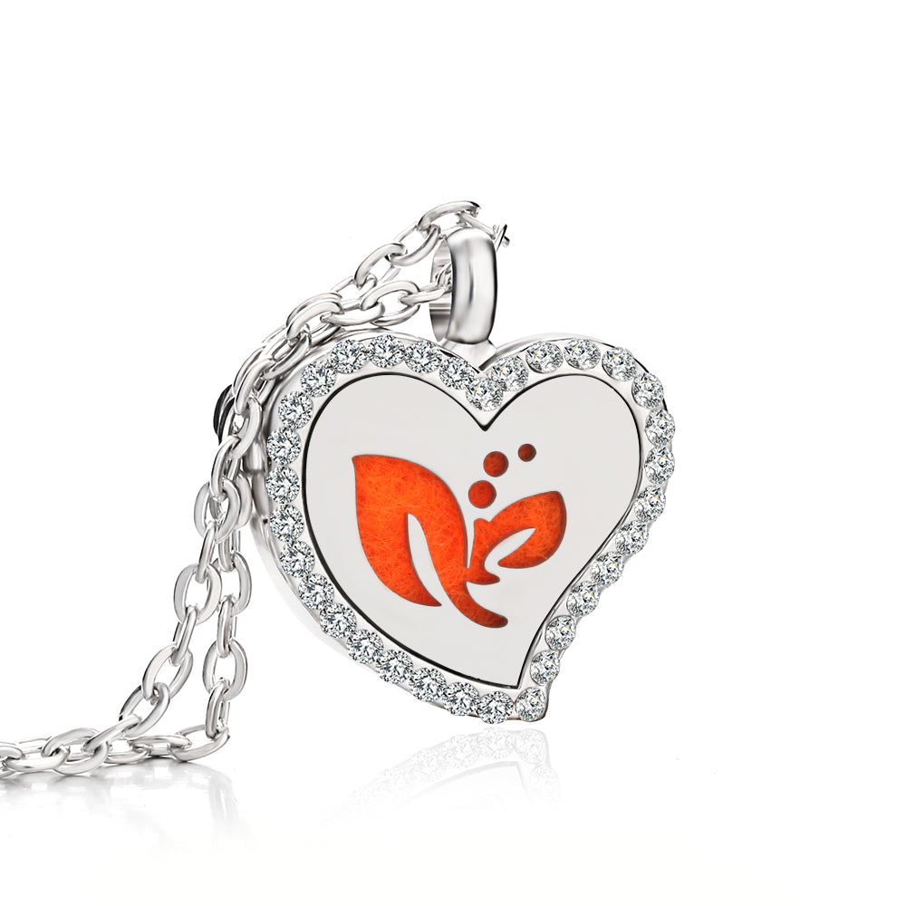 Jewelry Heart Fragrance Essential Oil Diffuser Necklace