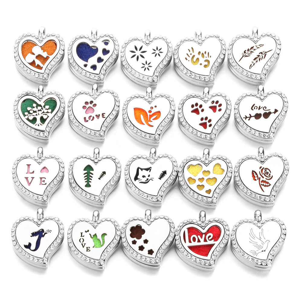 Jewelry Heart Fragrance Essential Oil Diffuser Necklace