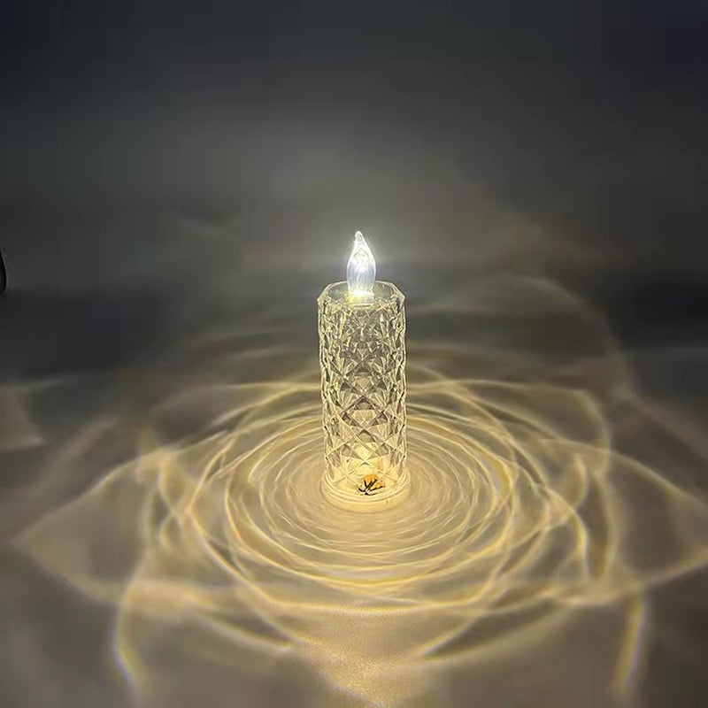 Romantic LED Rose Diamond Table Lamps for Bedroom Living Room Party Dinner Decor Creative Lights