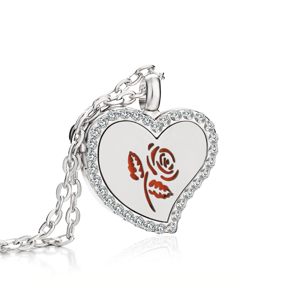Jewelry Heart Fragrance Essential Oil Diffuser Necklace