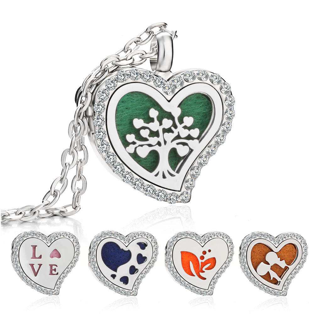 Jewelry Heart Fragrance Essential Oil Diffuser Necklace