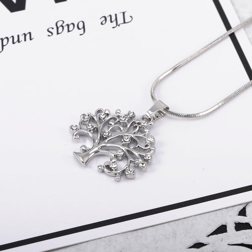 Big Tree of Life Pendant Necklaces Drilling CZ Zircon Multi Layers Chains Long Necklace Jewelry Gifts for Her