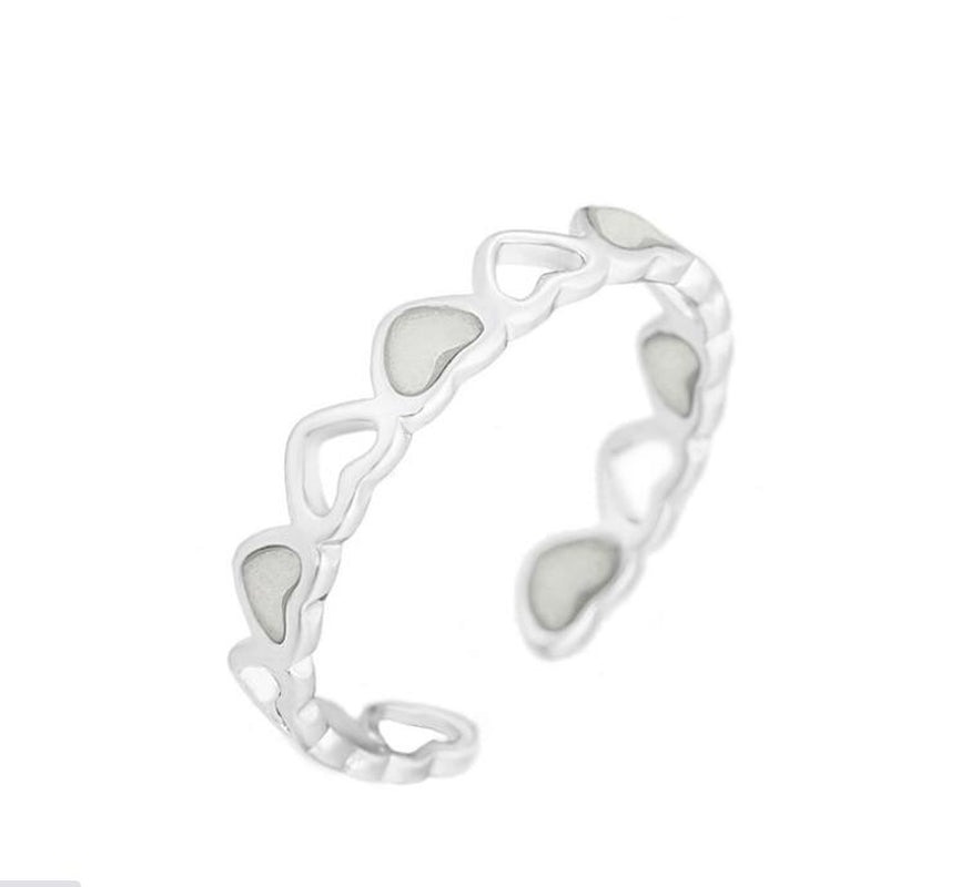 Women'S Hollow Heart-Shaped Luminous Necklace Ring