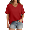 WIHOLL Womens T Shirts V Neck Short Sleeve Casual Loose Tees Tops 2025 Trending Now #Springtok