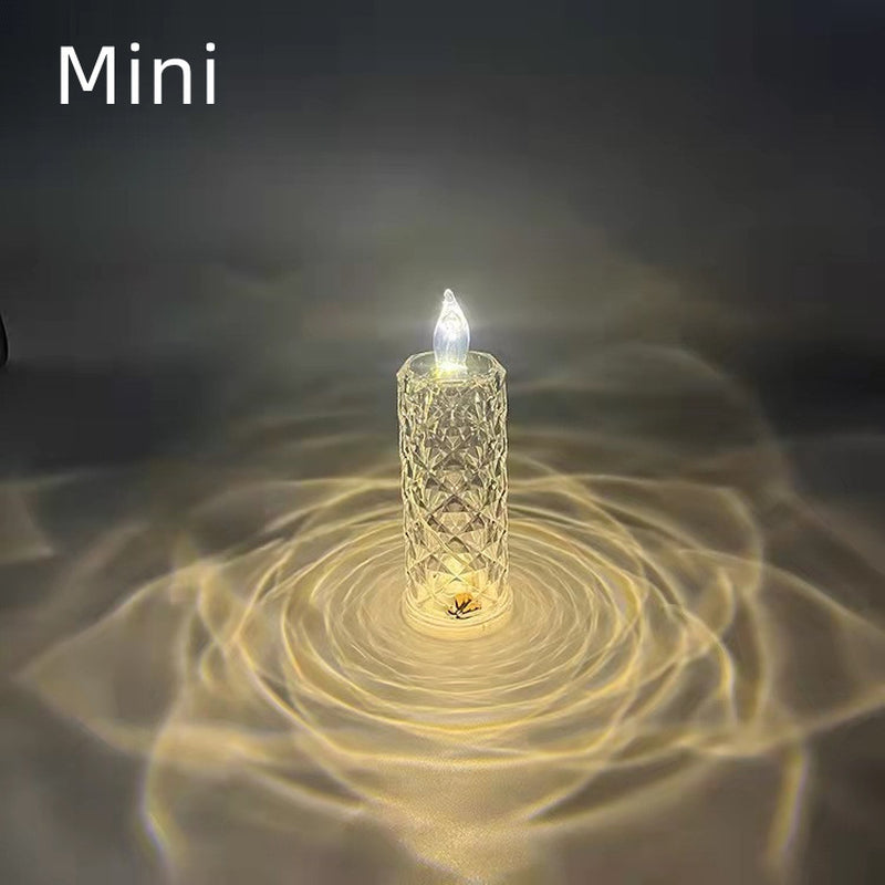 Romantic LED Rose Diamond Table Lamps for Bedroom Living Room Party Dinner Decor Creative Lights