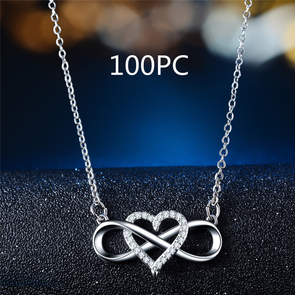 Tie Love Heart Micro Inlay Series Pendant Necklace