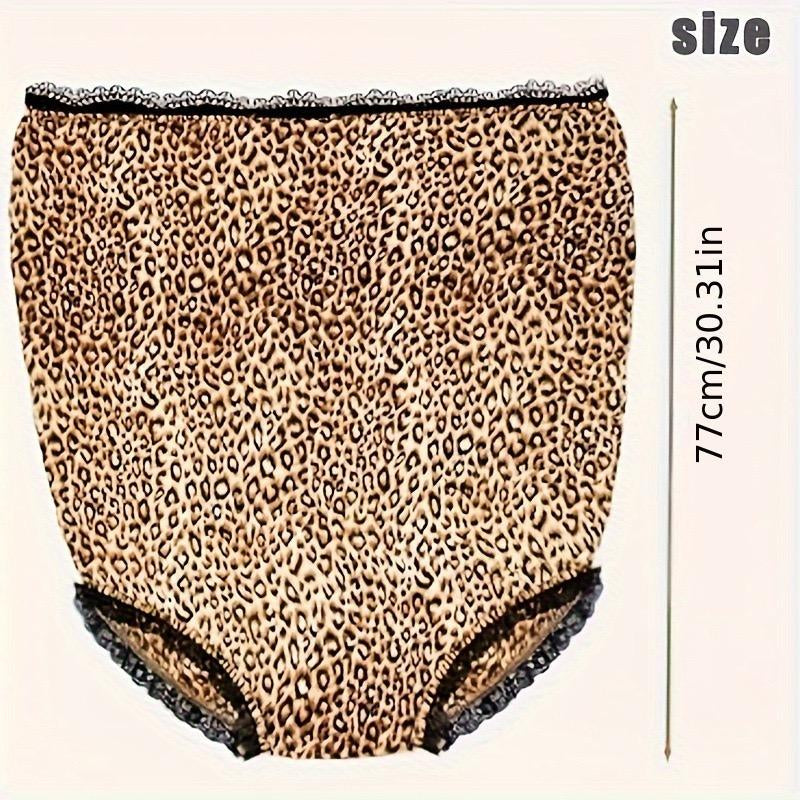 Funny Giant Adult Prank Gift Panties, Leopard Print with Lace Trim, Unisex Joke Gift, Super Large Novelty Granny Underwear, Perfect for Party Pranks